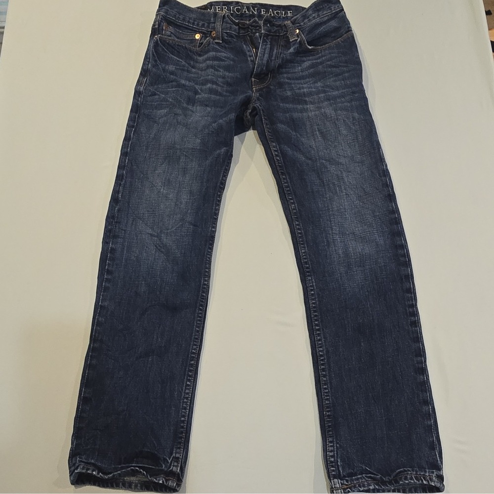 American Eagle Outfitters Slim Straight Blue Dark Wash Jeans